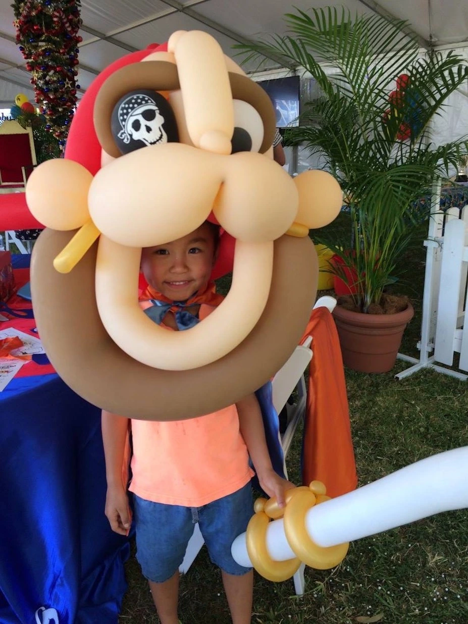 a big pirate balloon mask